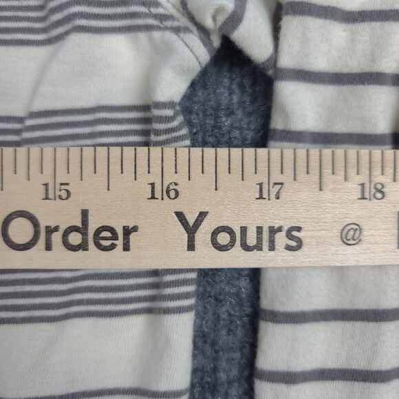 7 For All Mankind Beige Striped Henley Shirt Girls Large Button Neck Casual - Picture 12 of 13